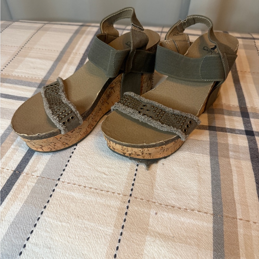 Women's Olive Green Wedge Sandals Corky’s